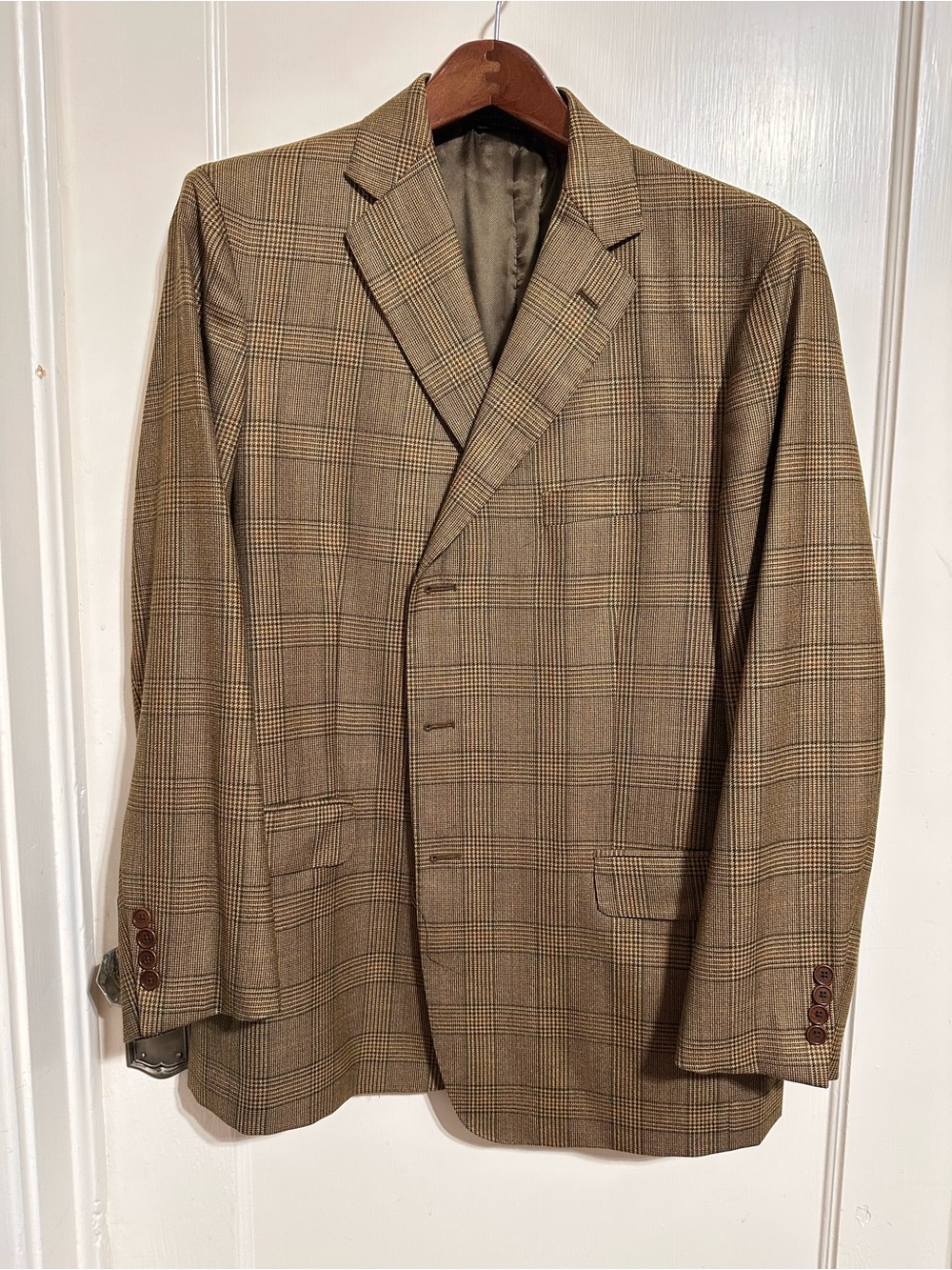 Brooks Brothers brown plaid sport coat, made in Italy